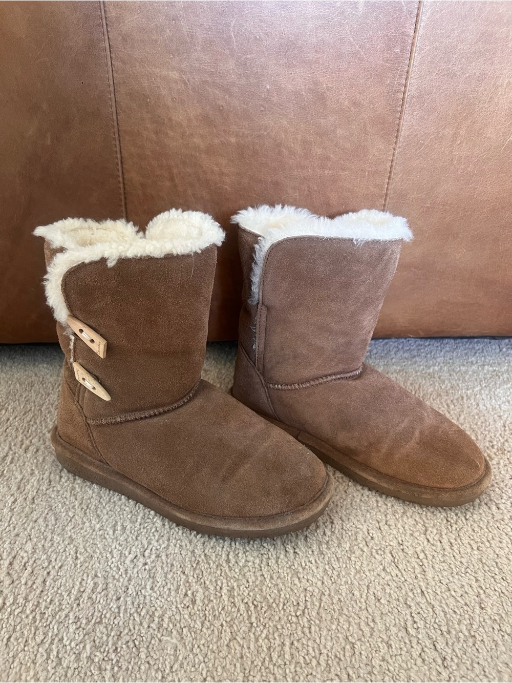 BearPaw Chestnut Suede Boots